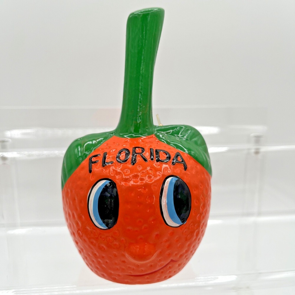 Vintage Ceramic Florida Orange Souvenir Bell‎ Made in Taiwan Collectible